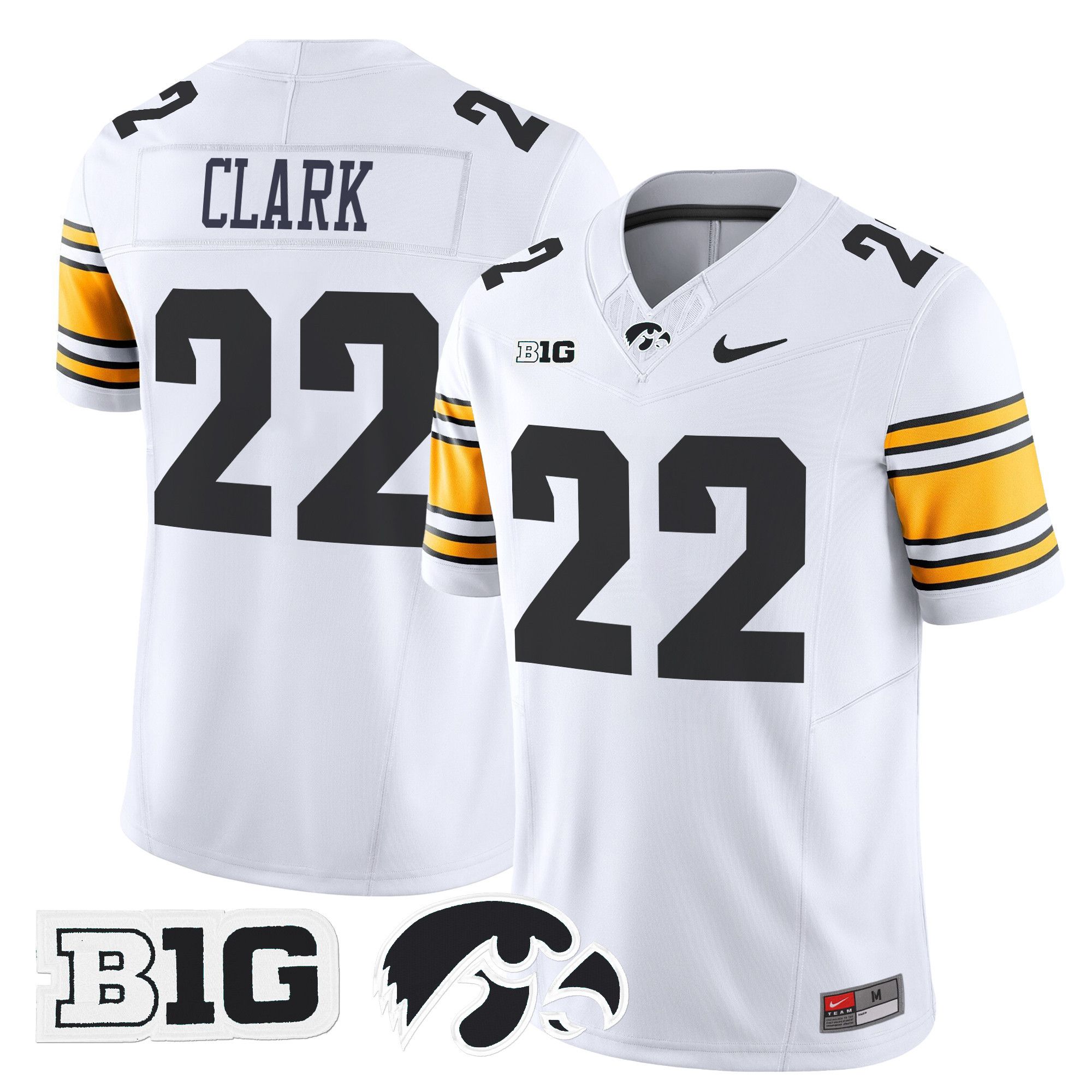 Men Iowa Hawkeyes #22 Clark White Nike 2024 Vapor Limited NCAA Jersey->ncaa teams->NCAA Jersey